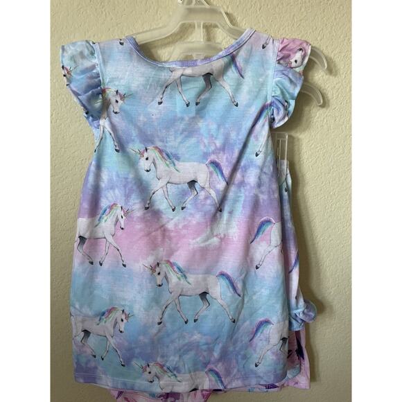 Mermaids Sea Shells Starfish Unicorns Sleeveless Top Shorts Pajama Set M 7/8 - Picture 4 of 6